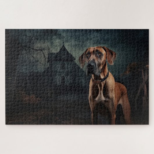 Rhodesian Ridgeback Halloween Griezelen Legpuzzel (Horizontaal)