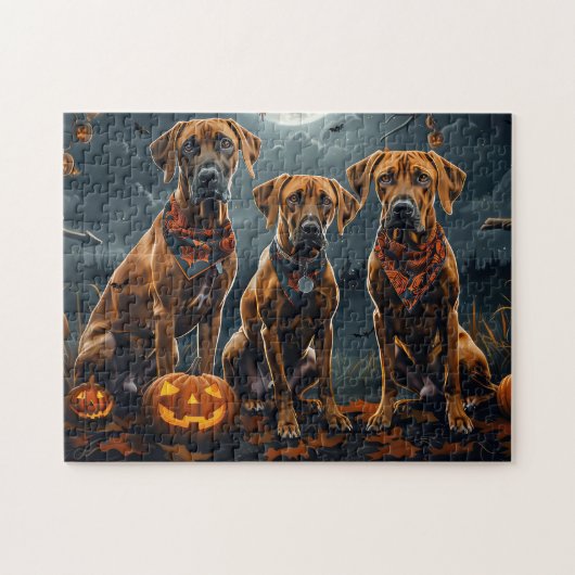 Rhodesian Ridgeback Halloween Griezelen  Legpuzzel (Horizontaal)