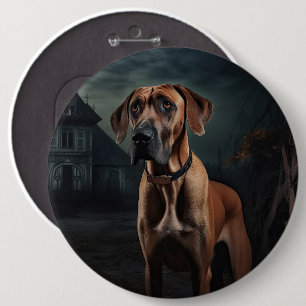 Rhodesian Ridgeback Halloween Griezelen Ronde Button 6,0 Cm