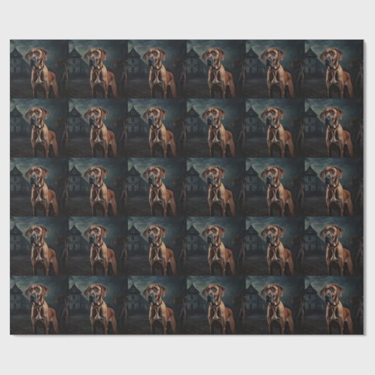 Rhodesian Ridgeback Halloween Scary Cadeaupapier (Vlak)