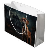 Rhodesian Ridgeback Halloween Scary Groot Cadeauzakje (Achterkant Gekanteld)