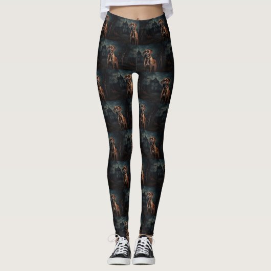 Rhodesian Ridgeback Halloween Scary Leggings (Voorkant)