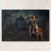 Rhodesian Ridgeback Halloween Scary Legpuzzel (Horizontaal)
