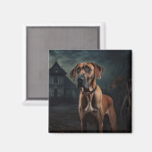 Rhodesian Ridgeback Halloween Scary Magneet (Voorkant / Achterkant)