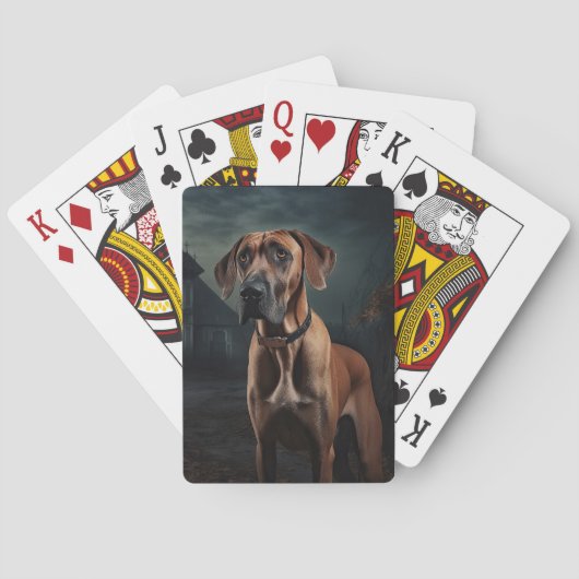 Rhodesian Ridgeback Halloween Scary Pokerkaarten (Achterkant)