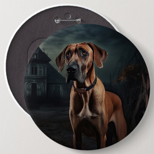 Rhodesian Ridgeback Halloween Scary Ronde Button 6,0 Cm (Voorkant /achterkant)