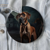 Rhodesian Ridgeback Halloween Scary Ronde Button 6,0 Cm (In situ)
