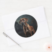 Rhodesian Ridgeback Halloween Scary Ronde Sticker (Envelop)