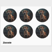Rhodesian Ridgeback Halloween Scary Ronde Sticker (Vel)