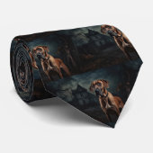 Rhodesian Ridgeback Halloween Scary Stropdas (Opgerold)