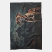 Rhodesian Ridgeback Halloween Scary Theedoek (Verticaal)