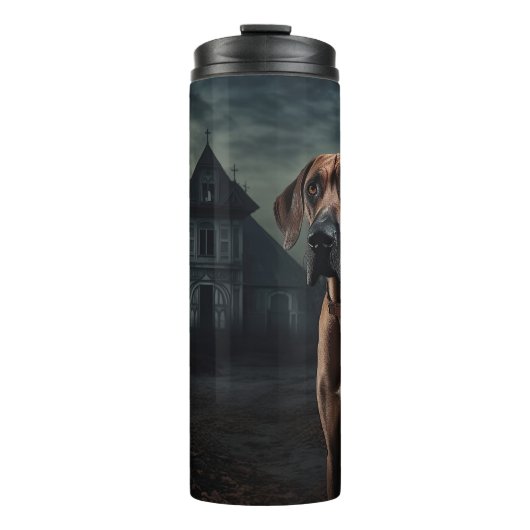 Rhodesian Ridgeback Halloween Scary Thermosbeker (Voorkant)