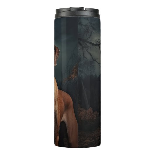 Rhodesian Ridgeback Halloween Scary Thermosbeker (Achterkant)