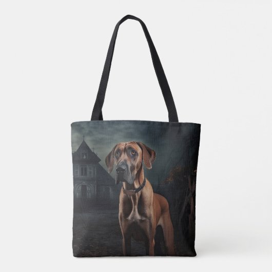 Rhodesian Ridgeback Halloween Scary Tote Bag (Achterkant)