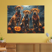 Rhodesian Ridgeback Halloween Spooky Canvas Afdruk (Insitu (Woonkamer))