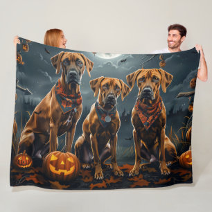 Rhodesian Ridgeback Halloween Spooky Fleece Deken