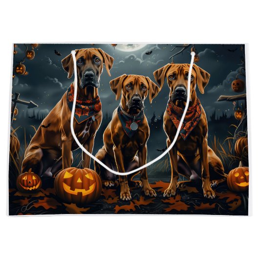 Rhodesian Ridgeback Halloween Spooky Groot Cadeauzakje (Voorkant)