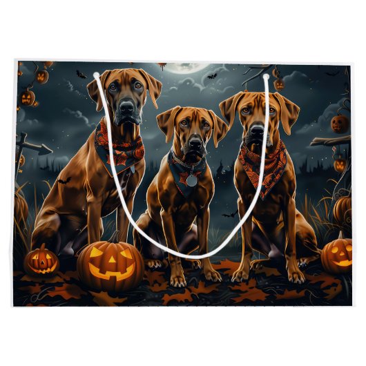 Rhodesian Ridgeback Halloween Spooky Groot Cadeauzakje (Achterkant)