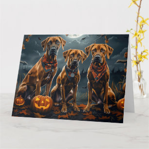 Rhodesian Ridgeback Halloween Spooky Kaart