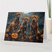 Rhodesian Ridgeback Halloween Spooky Kaart (Voorkant)