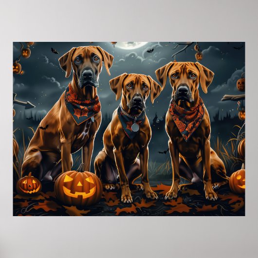 Rhodesian Ridgeback Halloween Spooky Poster (Voorkant)