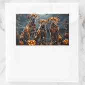 Rhodesian Ridgeback Halloween Spooky Rechthoekige Sticker (Tas)