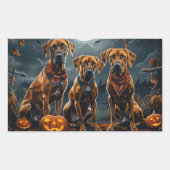 Rhodesian Ridgeback Halloween Spooky Rechthoekige Sticker (Voorkant)