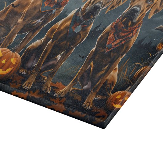 Rhodesian Ridgeback Halloween Spooky Snijplank (Hoek)