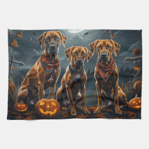 Rhodesian Ridgeback Halloween Spooky Theedoek