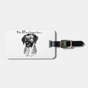 Rhodesian Ridgeback Happy Face Bagagelabel