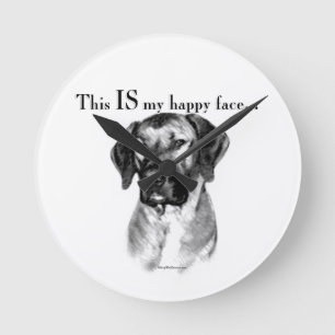 Rhodesian Ridgeback Happy Face Ronde Klok