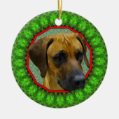 Rhodesian Ridgeback Happy Howliday Keramisch Ornament (Voorkant)