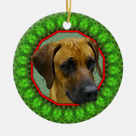 Rhodesian Ridgeback Happy Howliday Keramisch Ornament (Voorkant)