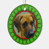 Rhodesian Ridgeback Happy Howliday Keramisch Ornament (Links)