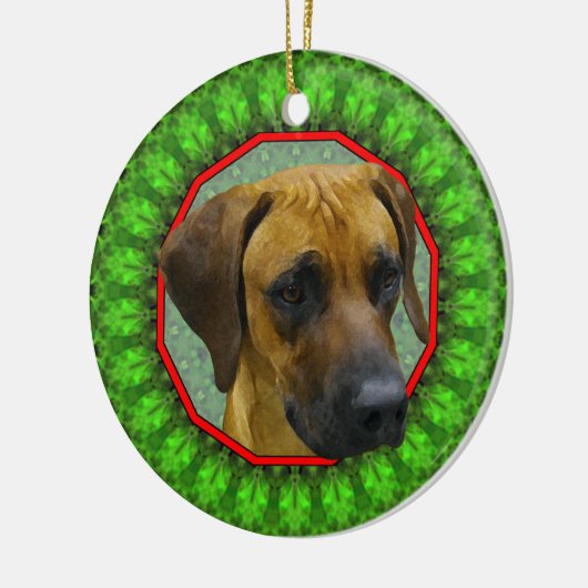 Rhodesian Ridgeback Happy Howliday Keramisch Ornament (Links)