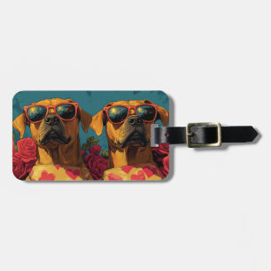 Rhodesian Ridgeback Hart Rozen Valentijnsdag Bagagelabel