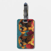 Rhodesian Ridgeback Hart Rozen Valentijnsdag Bagagelabel (Achterkant verticaal)