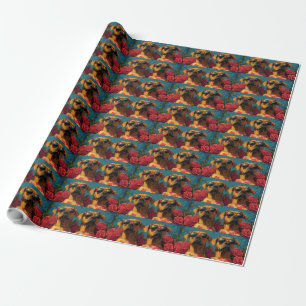 Rhodesian Ridgeback Hart Rozen Valentijnsdag Cadeaupapier
