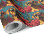 Rhodesian Ridgeback Hart Rozen Valentijnsdag Cadeaupapier (Rol Hoek)