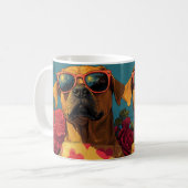Rhodesian Ridgeback Hart Rozen Valentijnsdag Koffiemok (Voorkant links)