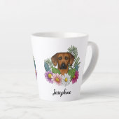 Rhodesian Ridgeback Head en Summer Wildflower Latte Mok (Rechterhoek)