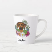 Rhodesian Ridgeback Head en Summer Wildflower Latte Mok (Rechts)