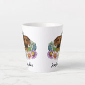 Rhodesian Ridgeback Head en Summer Wildflower Latte Mok (Voorkant)