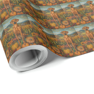 Rhodesian Ridgeback Herfst Oogst Thanksgiving Cadeaupapier