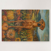 Rhodesian Ridgeback Herfst Oogst Thanksgiving Legpuzzel (Horizontaal)