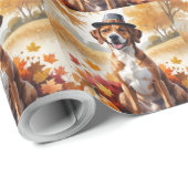 Rhodesian Ridgeback Herfstbladeren Thanksgiving Ku Cadeaupapier (Rol Hoek)