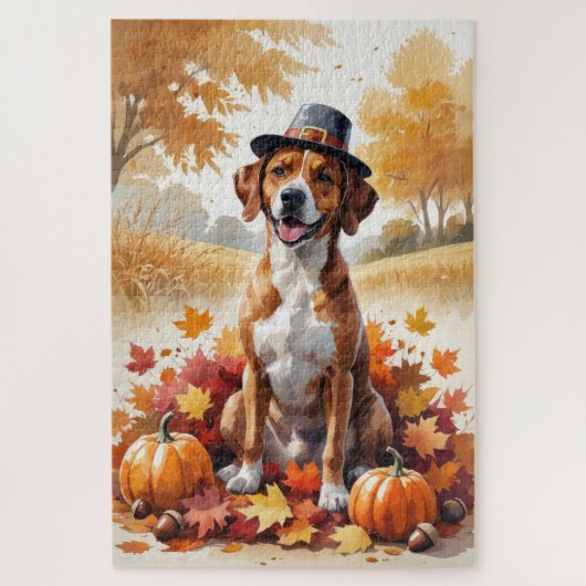 Rhodesian Ridgeback Herfstbladeren Thanksgiving Ku Legpuzzel (Verticaal)