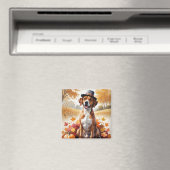 Rhodesian Ridgeback Herfstbladeren Thanksgiving Ku Magneet (Insitu (Vaatwasser))