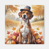 Rhodesian Ridgeback Herfstbladeren Thanksgiving Ku Magneet (Voorkant)