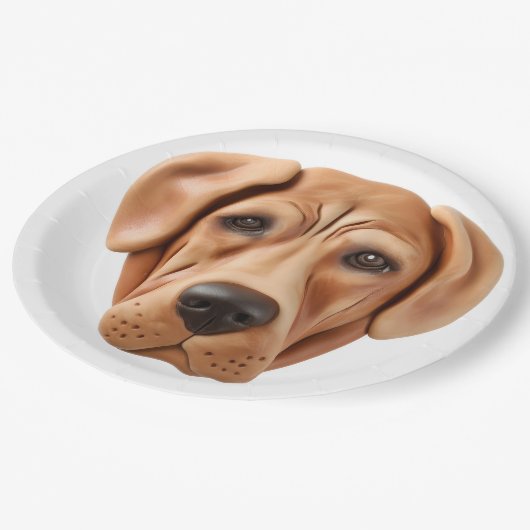 Rhodesian Ridgeback hond 3D geïnspireerd Papieren Bordje (Gekanteld)